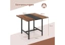 COSTWAY Konferenztisch 4 Personen quadratisch braun/schwarz Bild 5