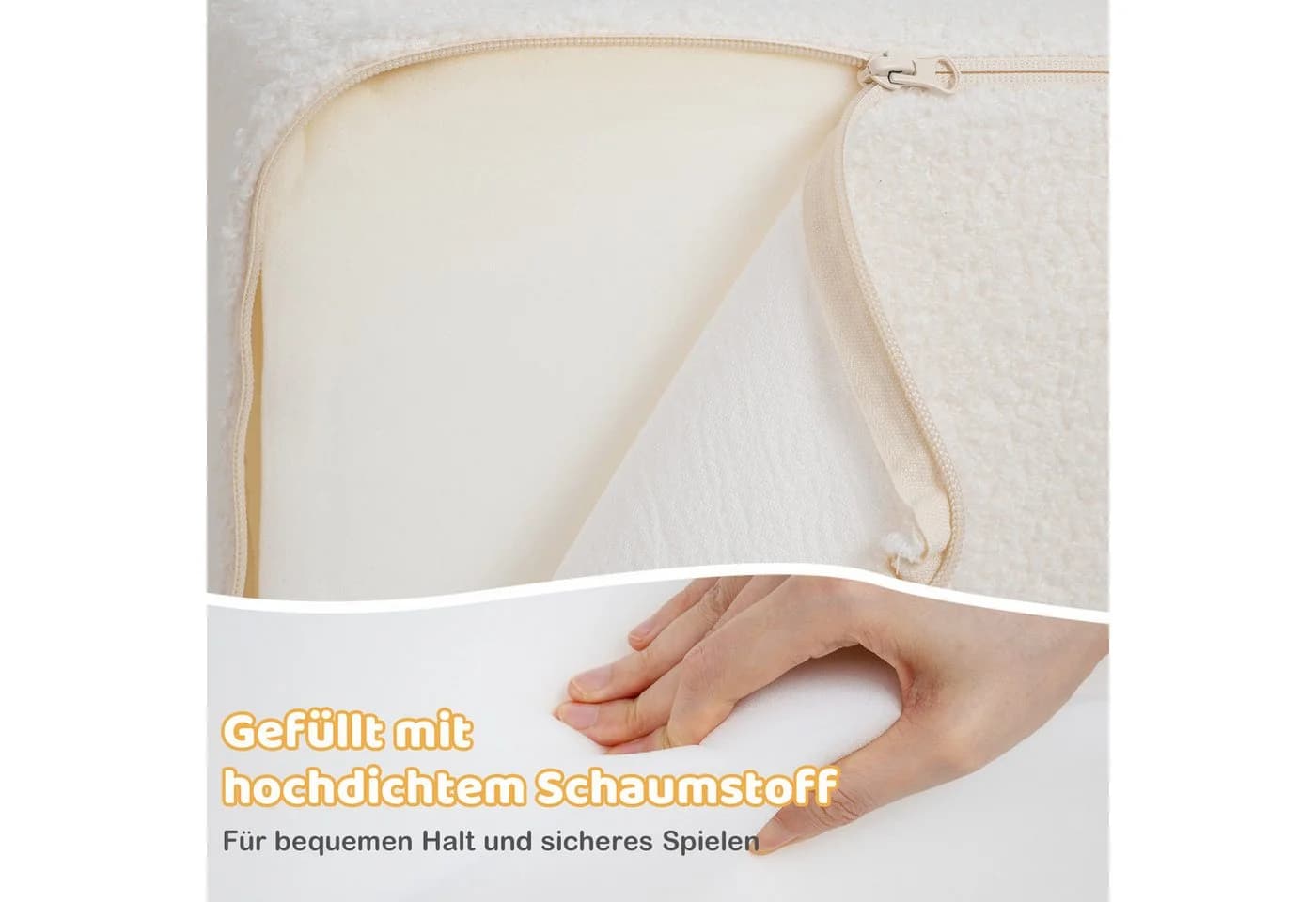 COSTWAY Spielmatte 5-tlg. Beige Softbausteine mit Bällebad - Bild 3