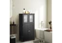 COSTWAY Mehrzweckschrank 4-türig Weiß/Grau mit verstellbarem Regal Bild 1
