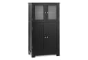 COSTWAY Mehrzweckschrank 4-türig Weiß/Grau mit verstellbarem Regal Bild 2