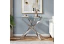 COSTWAY Konsolentisch Glas Chrom Silber Modern Bild 1