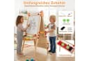 COSTWAY Kinderkunststaffelei 3-in-1 Standtafel Natur Bild 4
