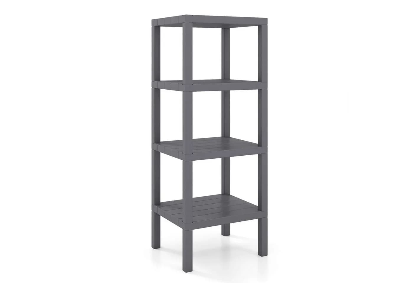 COSTWAY Badregal stehend schmal 4-stufig Kunststoff grau - Bild 2