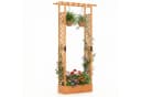COSTWAY Blumenkasten mit Rankgitter Hochbeet Fichtenholz Orange Bild 2