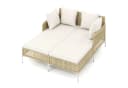 COSTWAY Loungebett Outdoor Sonnenliege 2 Personen Rattan Beige Bild 2