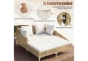 COSTWAY Loungebett Outdoor Sonnenliege 2 Personen Rattan Beige Bild 5