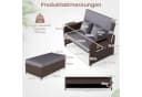 COSTWAY Loungebett Rattan 2-Personen 3 in 1 Bild 5