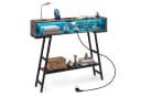 COSTWAY Konsolentisch mit LED & Ladestation Rostbraun/Schwarz Bild 2