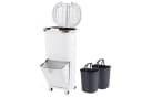 KOMFOTTEU Mülleimer 42L Tretmülleimer Beige/Weiß mit 2x 12L Inneneimer Bild 2