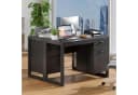 KOMFOTTEU Computertisch mit Schublade und Schrank Schwarz/Weiß Bild 5