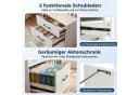 KOMFOTTEU Computertisch L-förmig Weiß mit Ladestation & Schubladen Bild 4