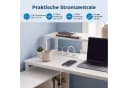 KOMFOTTEU Computertisch L-förmig Weiß mit Ladestation & Schubladen Bild 5
