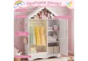 COSTWAY Kinderkleiderschrank mit Kleiderständer Weiß Bild 3