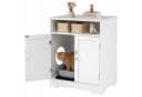 COSTWAY Katzenschrank Beistelltisch Weiß mit Tür Bild 2