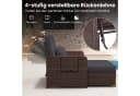COSTWAY Loungebett Rattan 2-Personen 3 in 1 mit verstellbarer Rückenlehne Bild 3