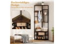 COSTWAY Eckgarderobe Braun/Schwarz mit 7 Haken & Schuhregalen Bild 4