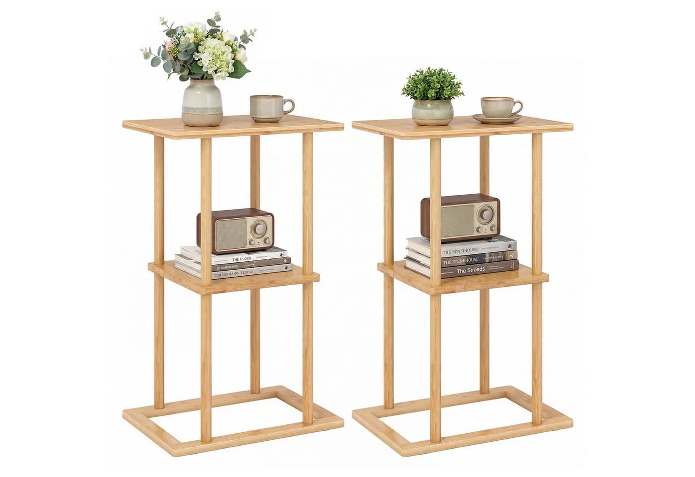 COSTWAY Beistelltisch 2er Set Bambus Natur - Bild 2