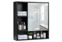 COSTWAY Spiegelschrank Badezimmer Schwarz/Weiß mit Spiegeltür Bild 2