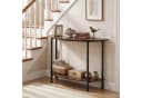 COSTWAY Konsolentisch Halbrund Braun Schwarz 100cm Bild 1