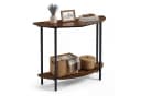COSTWAY Konsolentisch Halbrund Braun Schwarz 100cm Bild 2