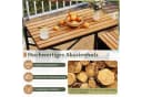 COSTWAY 2-in-1 Gartenbank & Picknicktisch Schwarz/Natur PE-Rattan Bild 3