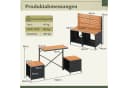 COSTWAY 2-in-1 Gartenbank & Picknicktisch Schwarz/Natur PE-Rattan Bild 5