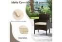 COSTWAY Balkonset 4-tlg. Rattan mit Zweisitzer, 2 Stühlen, Tisch & Kissen Bild 5