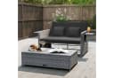 COSTWAY Loungebett Gartenliege mit Stauraum & verstellbarer Lehne Rattan Bild 1