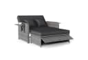 COSTWAY Loungebett Gartenliege mit Stauraum & verstellbarer Lehne Rattan Bild 2
