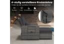 COSTWAY Loungebett Gartenliege mit Stauraum & verstellbarer Lehne Rattan Bild 3