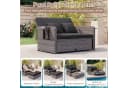 COSTWAY Loungebett Gartenliege mit Stauraum & verstellbarer Lehne Rattan Bild 4