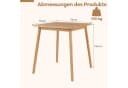 COSTWAY Quadratischer Bambus-Esstisch für 2-4 Personen Bild 5