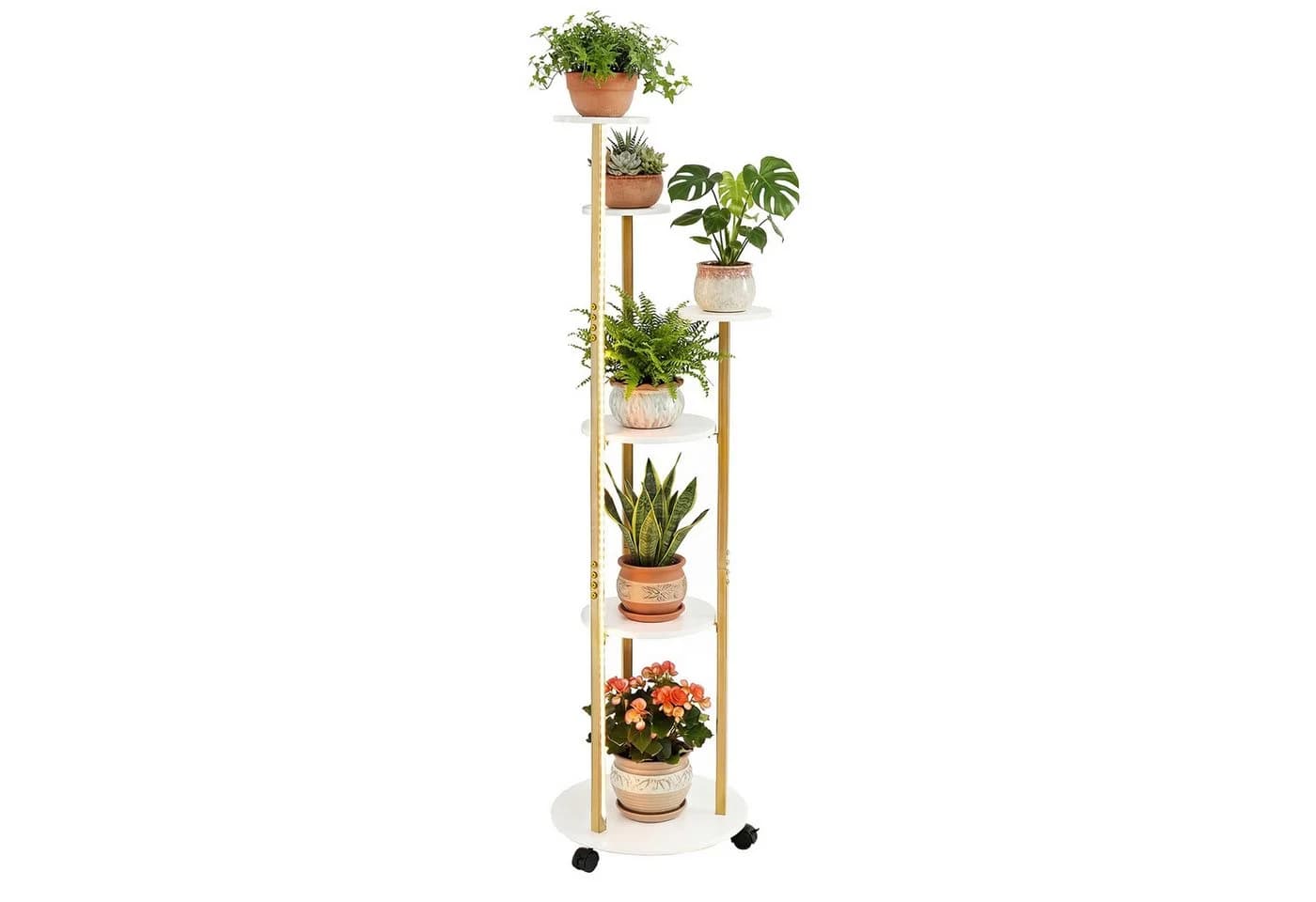 COSTWAY Blumenständer 6-stufig mit LED-Beleuchtung & Rollen - Bild 2