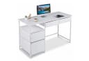 COSTWAY Schreibtisch mit 5 Schubladen & Regal 120x50cm weiß Bild 2