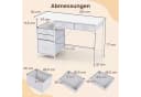 COSTWAY Schreibtisch mit 5 Schubladen & Regal 120x50cm weiß Bild 5