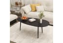 COSTWAY Couchtisch Oval Schwarz/Braun/Natur mit Metallkonstruktion Bild 1