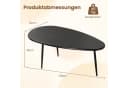 COSTWAY Couchtisch Oval Schwarz/Braun/Natur mit Metallkonstruktion Bild 3