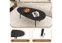 COSTWAY Couchtisch Oval Schwarz/Braun/Natur mit Metallkonstruktion Bild 5