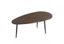 COSTWAY Couchtisch Oval mit Metallkonstruktion Schwarz/Braun/Natur Bild 2