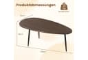 COSTWAY Couchtisch Oval mit Metallkonstruktion Schwarz/Braun/Natur Bild 3