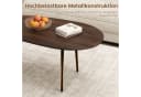 COSTWAY Couchtisch Oval mit Metallkonstruktion Schwarz/Braun/Natur Bild 4
