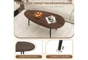 COSTWAY Couchtisch Oval mit Metallkonstruktion Schwarz/Braun/Natur Bild 5