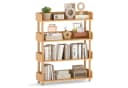 COSTWAY Bücherregal Holz Standregal mit 4 Ebenen Beige Bild 2
