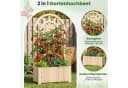 COSTWAY Hochbeet mit Rankgitter, Fichtenholz, Natur/Braun Bild 1