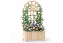 COSTWAY Hochbeet mit Rankgitter, Fichtenholz, Natur/Braun Bild 2