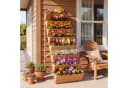 COSTWAY Blumenkasten Vertikales Hochbeet Tannenholz Orange Bild 1