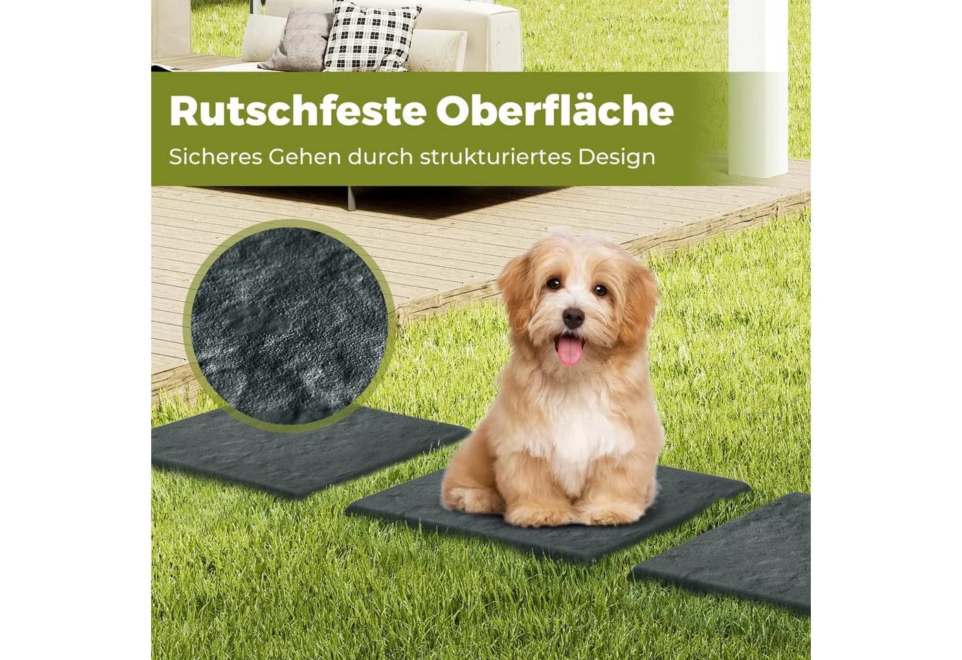COSTWAY Trittsteine 8-tlg. Grau PP-Material mit 32 Bodenpfählen