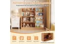COSTWAY Kinderregal 5-stufig Beige MDF mit verstecktem Fach Bild 4