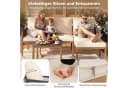 COSTWAY Gartenlounge-Set 3-tlg. Beige Rattan mit Kunstmarmor Tisch Bild 3