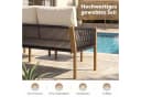 COSTWAY Gartenlounge-Set 3-tlg. Beige Rattan mit Kunstmarmor Tisch Bild 5